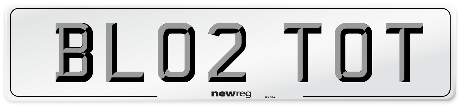 BL02 TOT Number Plate from New Reg